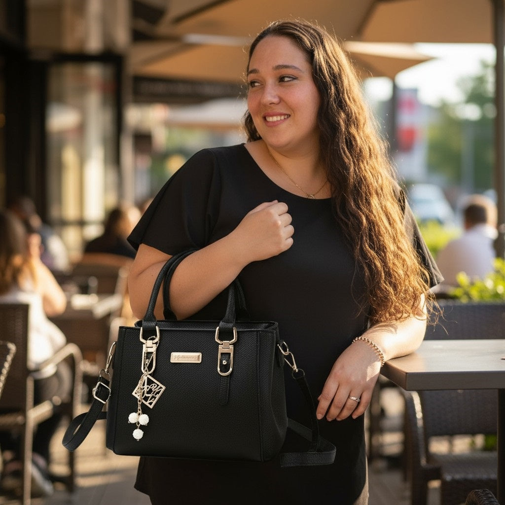 Crossbody Shoulder Bag with Zippered Phone Pocket Multiple Compartments