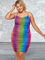 Plus Size Sleeveless Mini Multi Color Dress
