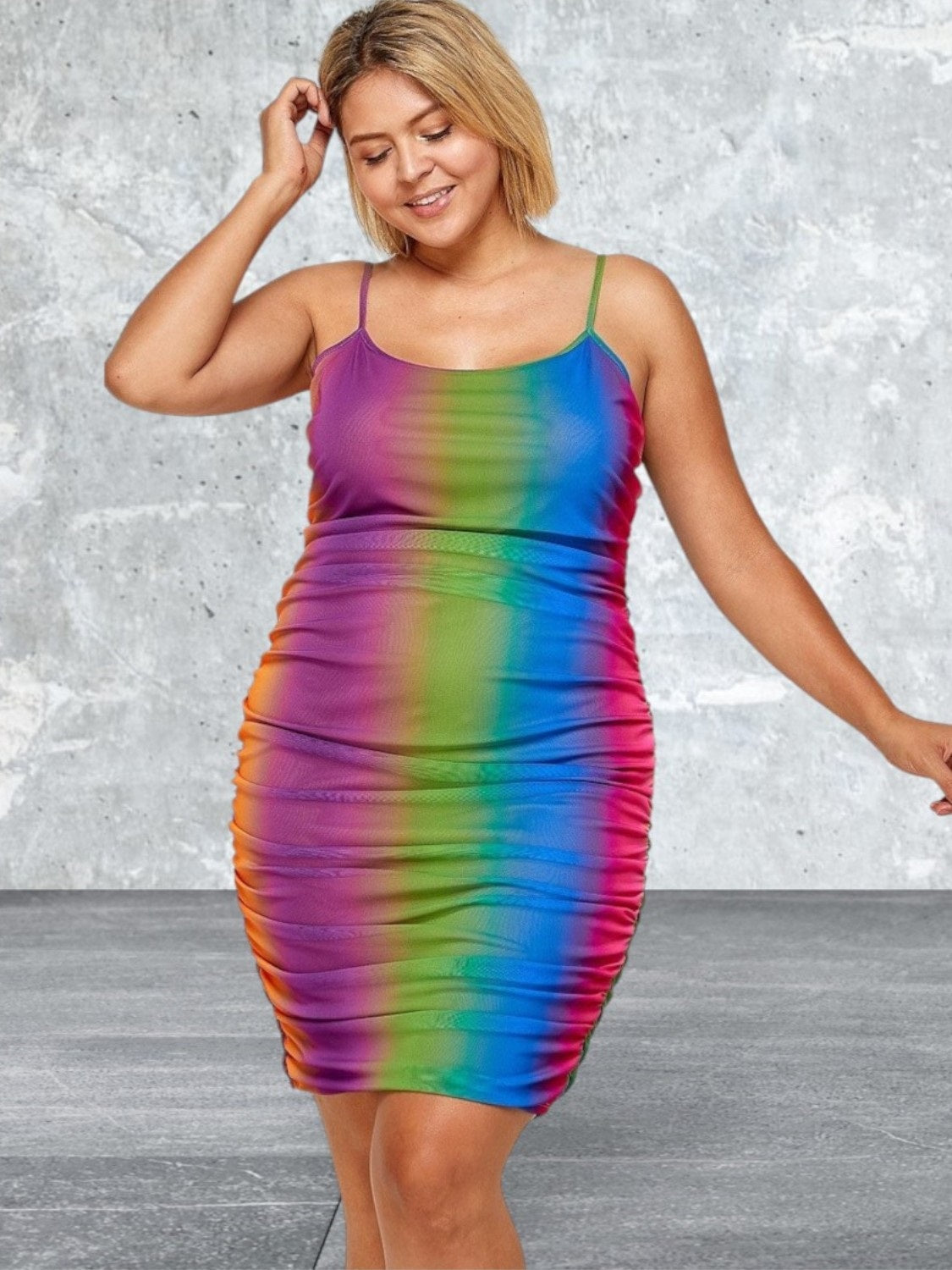 Plus Size Sleeveless Mini Multi Color Dress