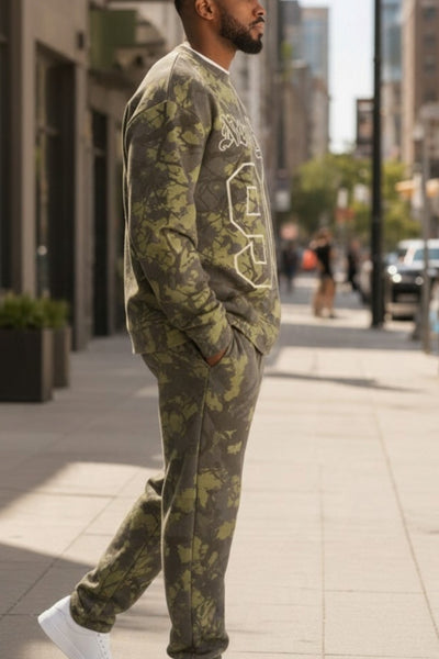 Men's Lang Sleeve Camo Crew Neck Sweatshirt