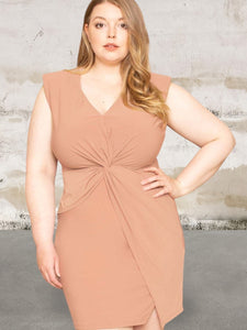 Plus Size Sleeveless Twist Waist Dress