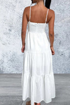 Cut-Out Tiered Dress with Spaghetti Straps