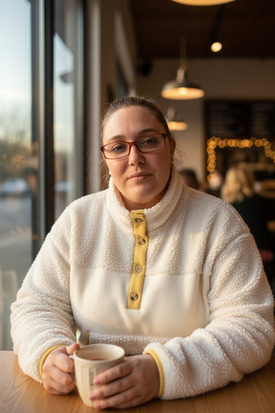 Long Sleeve  Fleece Buttons Collar Sweatshirt