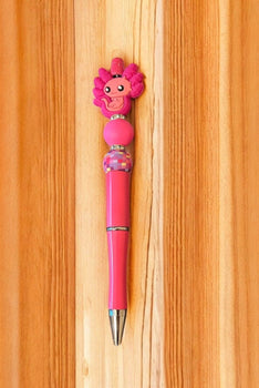 Pink pen with a cartoon character top 