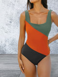 Square Neck One Piece Swimsuit