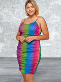 Plus Size Sleeveless Mini Multi Color Dress