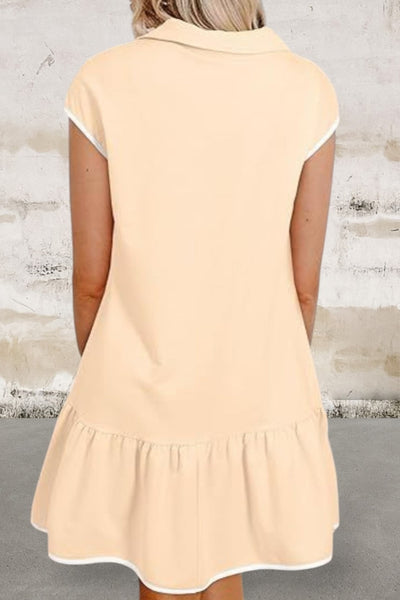 Cap Sleeve Zip Front Dress