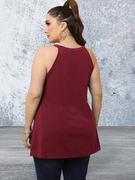 Plus Size Halter Neck Cutout Sleeveless Dress