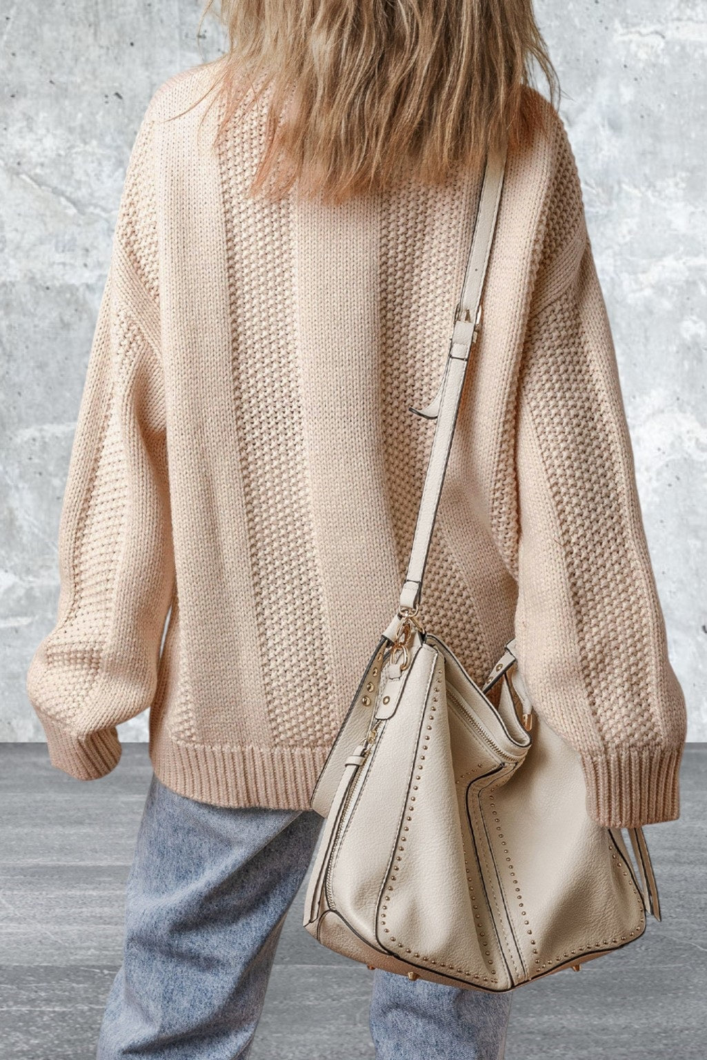 Cable Knit Ribbed Loose Sweater