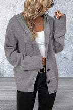 Long Sleeve Sweater Cardigan With Hood
