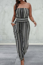 Plus Size Print Sleeveless Jumpsuit