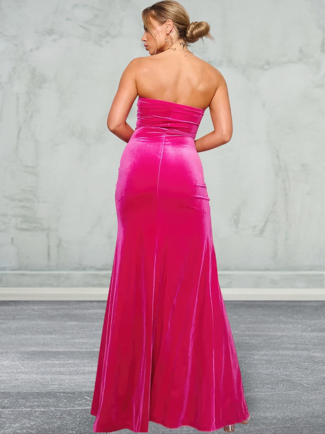 Strapless Maxi Velvet Dress