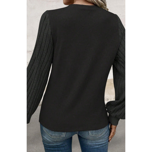 Black Long Sleeve Stretchy Sweater