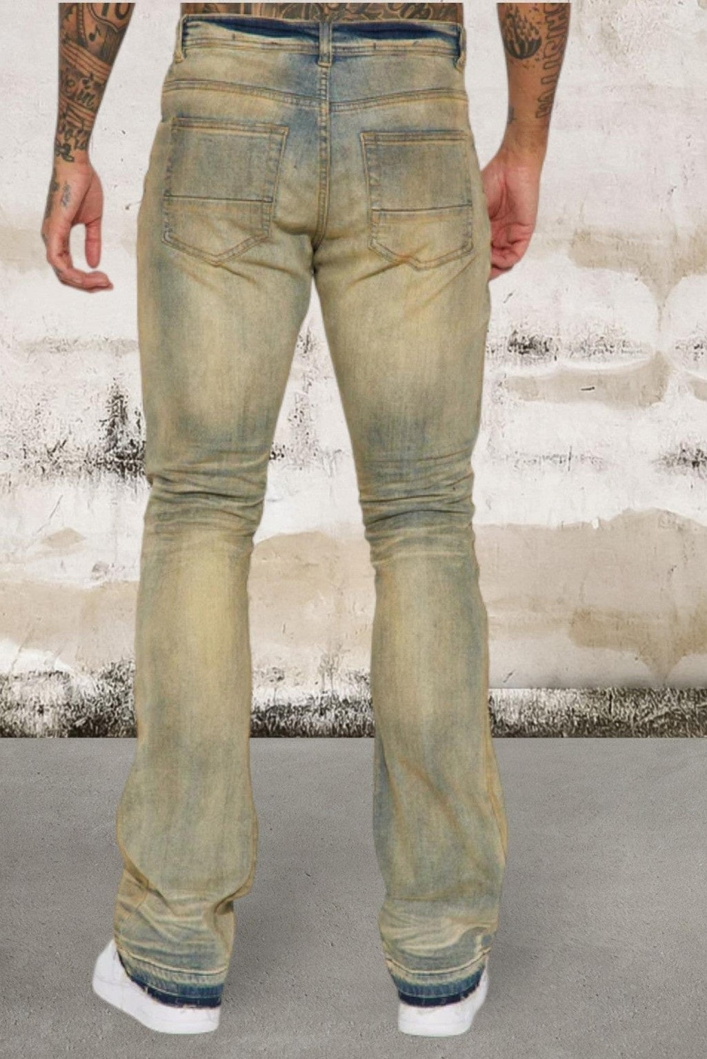 Men's Stacked Skinny Flared Fit Jeans
