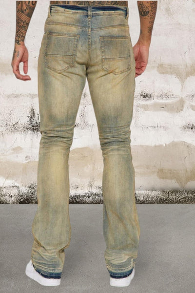Men's Stacked Skinny Flared Fit Jeans