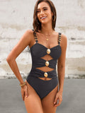 Cutout Stretchy One-Piece Swimwear