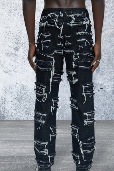 Men's Straight Leg Black Denim Jeans