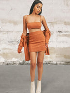 Cardigan Solid Color 3 Piece Set