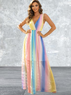 Surplice Neck Sleeveless Maxi Dress
