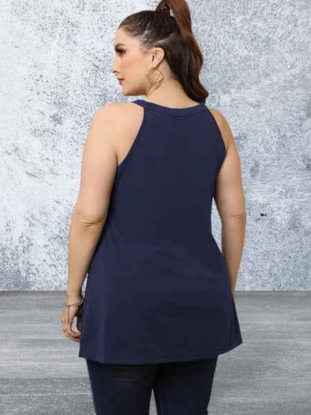 Plus Size Halter Neck Cutout Sleeveless Dress