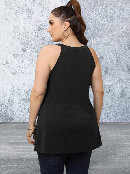 Plus Size Halter Neck Cutout Sleeveless Dress