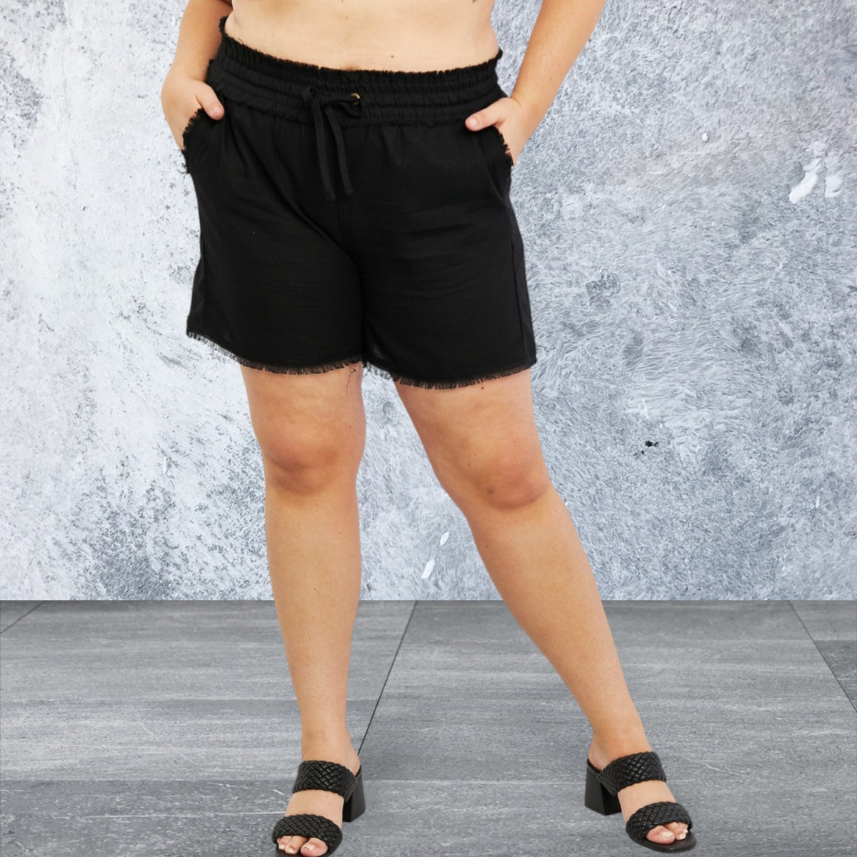 Zenana Seaside Full Size Linen Shorts