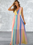 Surplice Neck Sleeveless Maxi Dress
