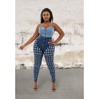 Plus size curvy cut out skinny jeans