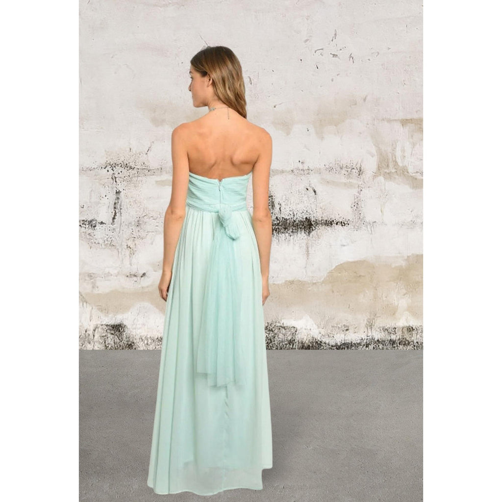 Sleeveless tube top fitted waist dress