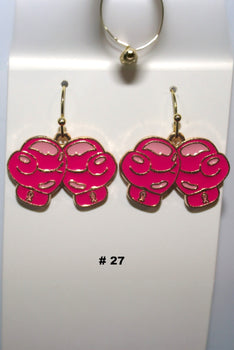 Beautiful Handmade Pink Heart Breast Cancer Earrings