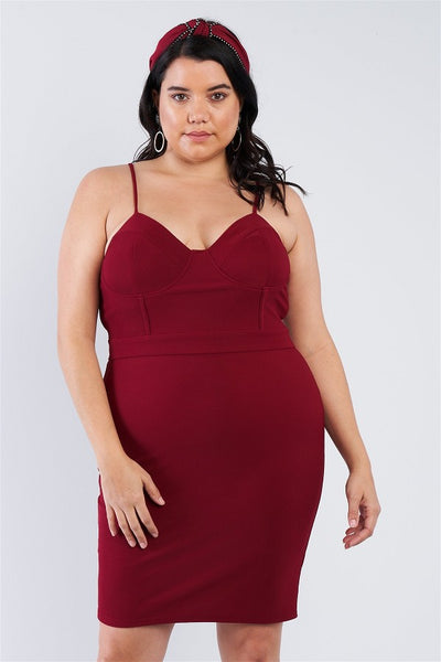 Plus size Juniors Sleeveless Spaghetti Strap mini dress