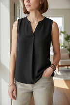 Timeson Women's Chiffon V Neck Sleeveless Blouse