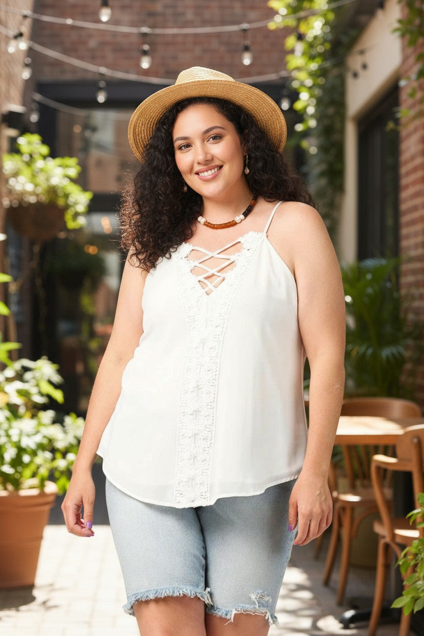 Plus Size V-Neckline Sleeveless Top