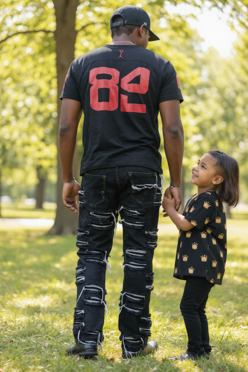 Men's Straight Leg Black Denim Jeans