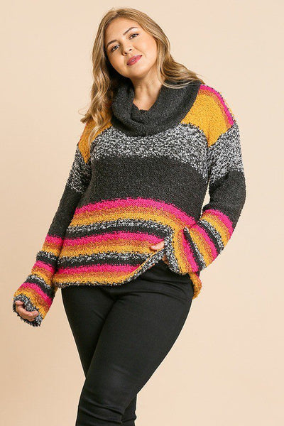 Milticolor Long Sleeve Pullover Sweater