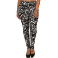 Plus size skull pattern print full length leggings