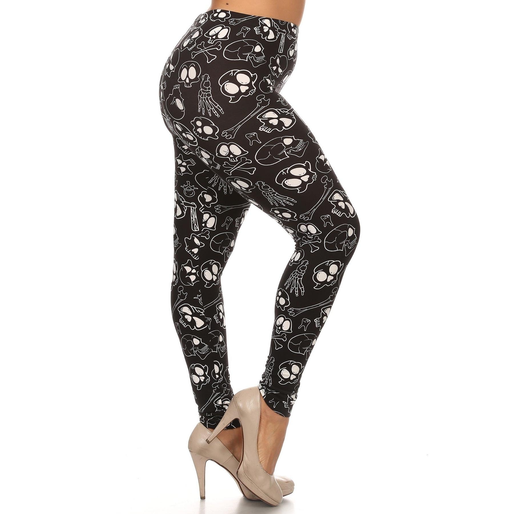 Plus Size full length Skull Leggings