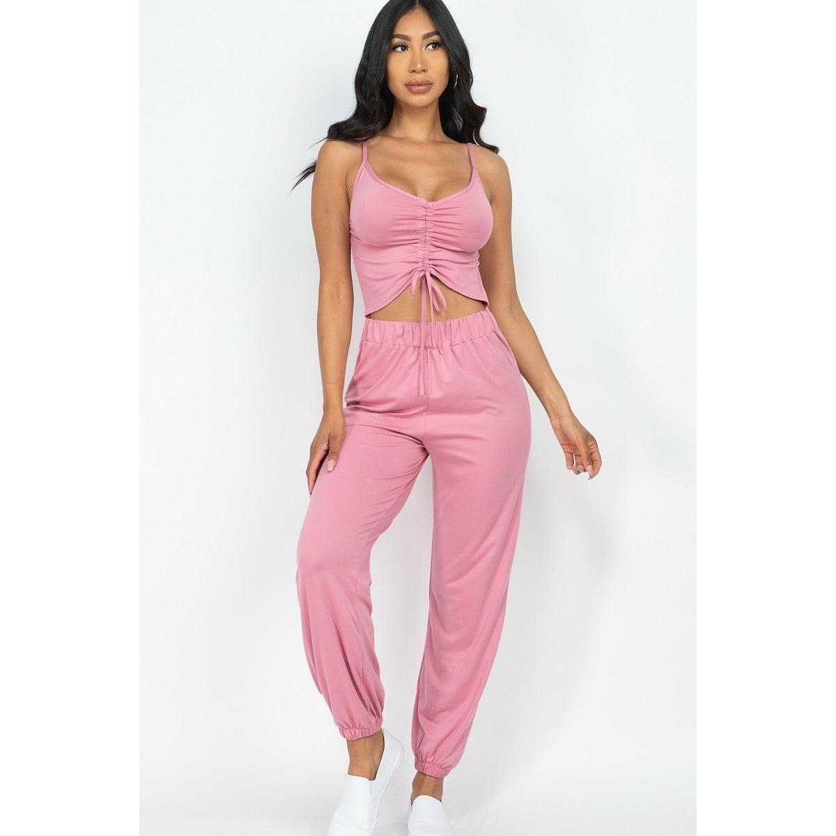 Short Sleeve Stretch knit Solid jumpsuit