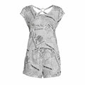 Short sleeve Newspaper high low shorts set