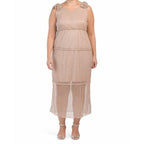 Plus size sleeveless v-neck midi dress