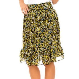 Floral print knee length skirt