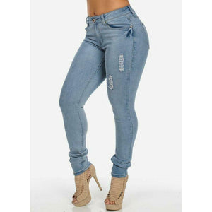 Juniors denim high waist stretch skinny jeans