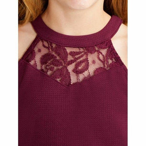Girls Girls sleeveless lace front knit dresssleeveless lace front knit dress