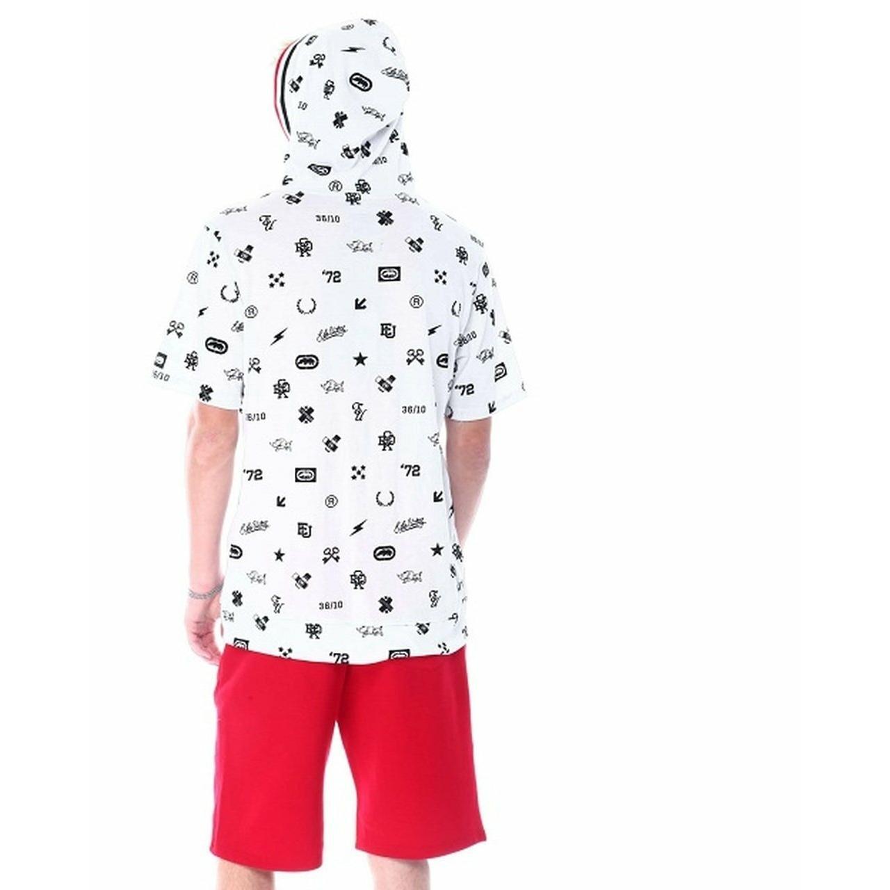 Men short sleeve pullover hoodie top 