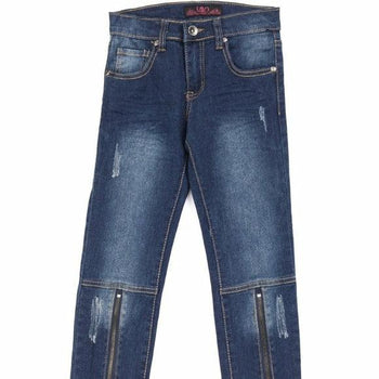 Girls blue Jeans with ankle zippers