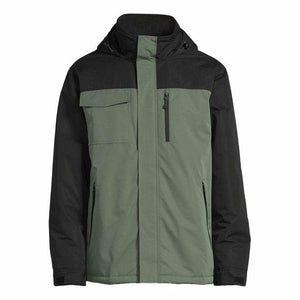 Men's green and black hooded Jacket