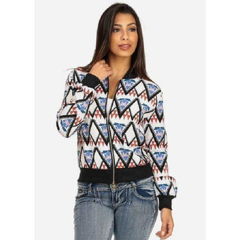 Lightweight geometric pattern jacket